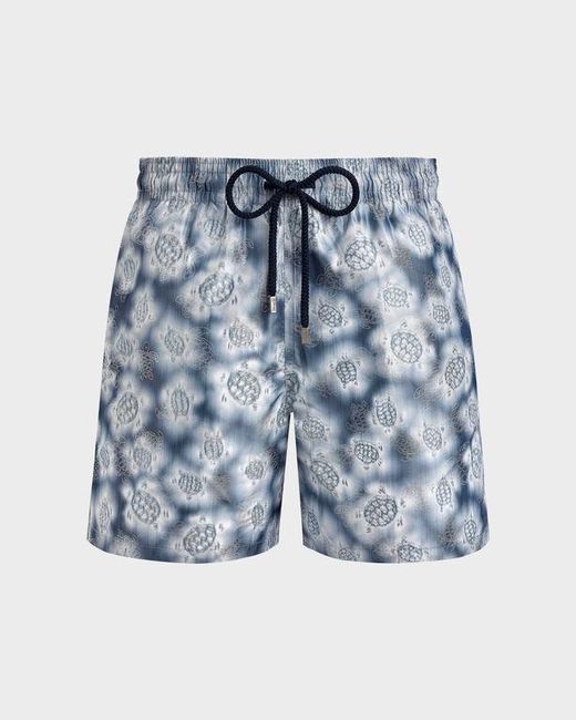 Vilebrequin Blue Silk Swim Shorts Ronde Des Tortues for men