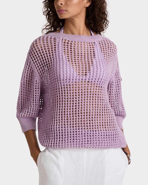 Vilebrequin Purple Crochet Sweater Solid