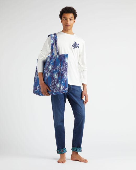 Vilebrequin White Cotton Long Sleeves T-Shirt Embroidered Turtle for men