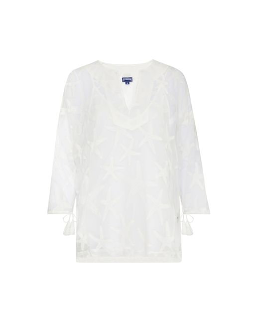 Vilebrequin White Solid Hemd Aus Seide Für Damen