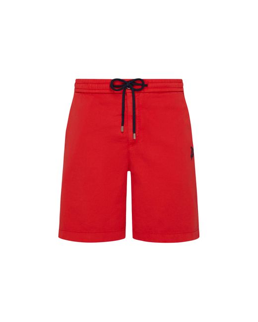 Vilebrequin Turtle Stretch-bermudashorts Aus Baumwolle Für Herren in Red für Herren