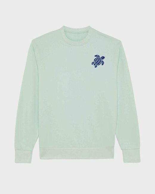 Vilebrequin Blue Crewneck Organic Cotton Sweatshirt Turtle for men