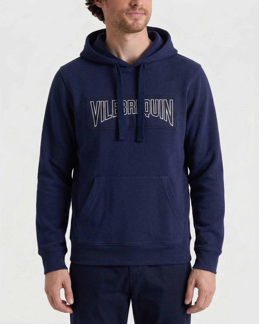 Vilebrequin Blue Cotton Hoodie Sweatshirt Solid for men