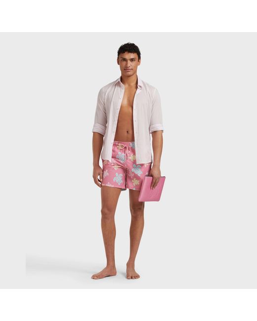 Vilebrequin Red Swim Shorts Tortues Multicolores for men
