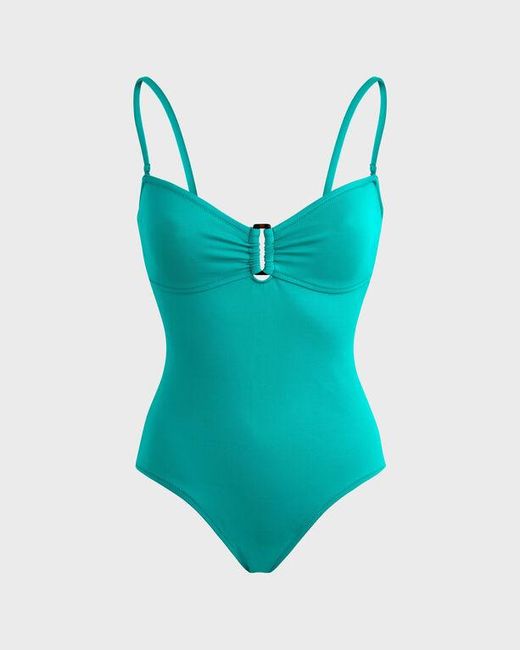 Vilebrequin Blue Bandeau One-Piece Swimsuit Solid