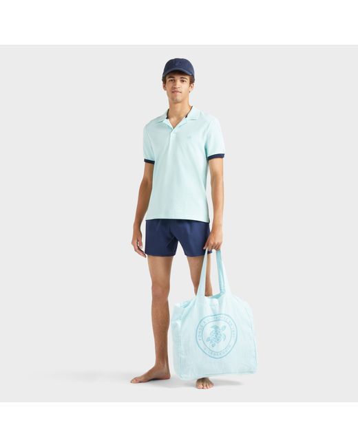 Pantaloncini Mare Uomo Corti Elasticizzati A Tinta Unita di Vilebrequin in Blue da Uomo