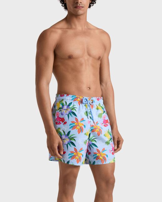 Vilebrequin Blue Swim Shorts Garden Turtles for men