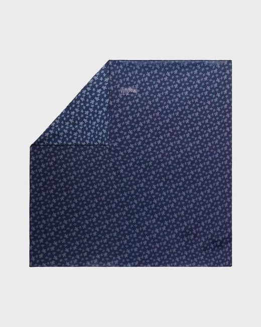 Vilebrequin Blue Cotton Voile Scarf Micro Ronde Des Tortues