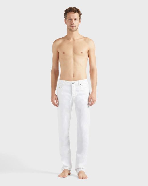 Vilebrequin White Solid Linen And Cotton Pants for men