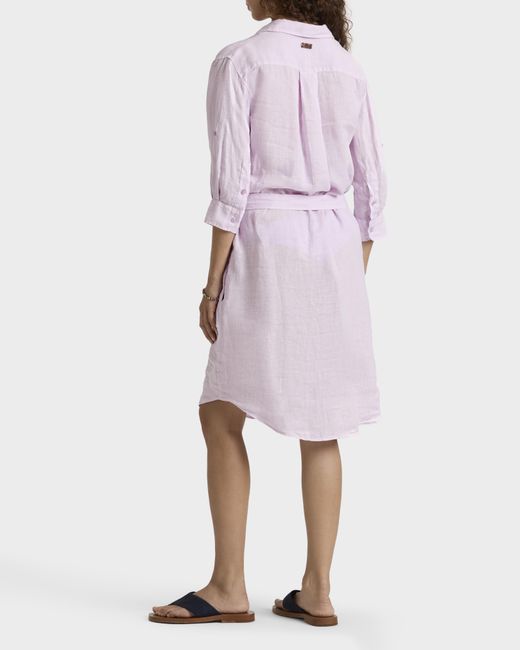 Vilebrequin Pink Linen Shirt Dress Solid