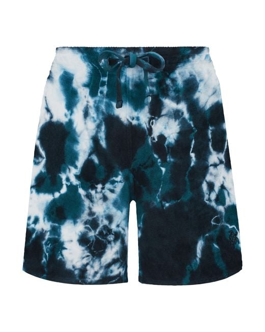 Vilebrequin Blue Rough Ocean Tie & Dye Frottee-shorts Für Damen