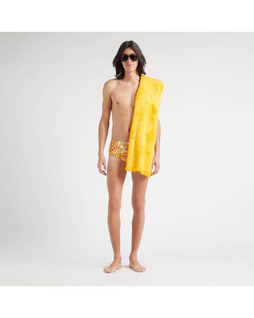 Vilebrequin Palm Leaves Badehose Für Herren in Orange für Herren