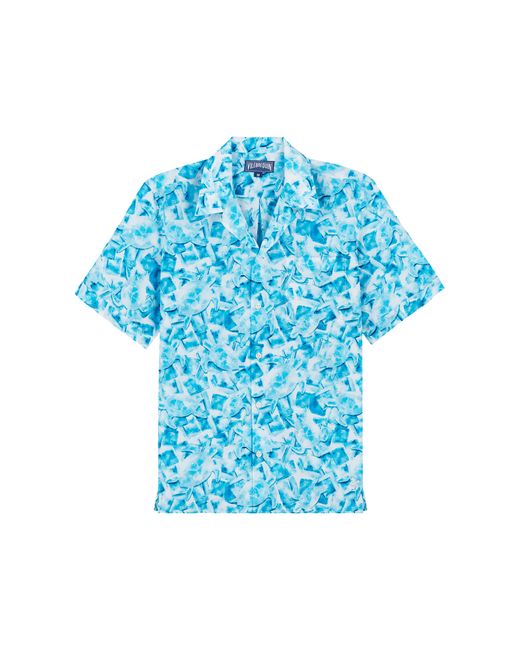 Vilebrequin Iced Turtles Bowling-hemd Aus Baumwolle Und Seide Für Herren in Blue für Herren
