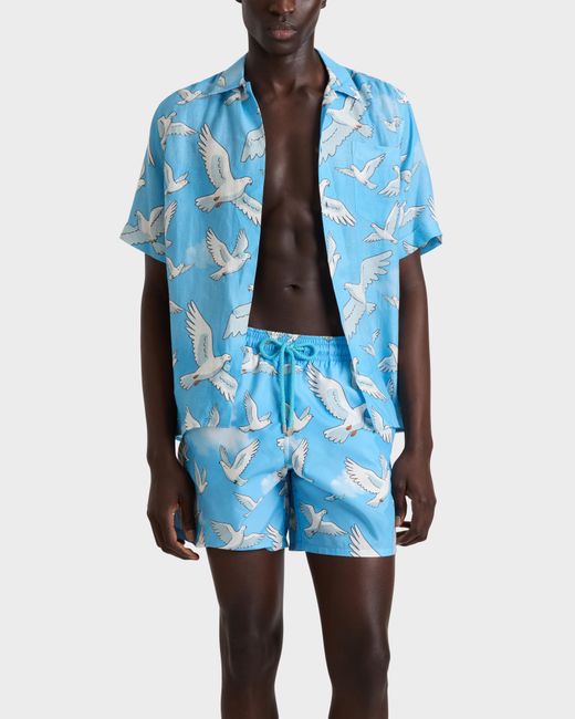 Vilebrequin Swim Trunks Doves - X 3.paradis - Swimwear - Moorea - Blue - Size M for men
