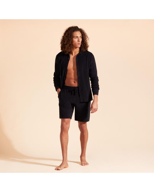 Vilebrequin Blue Solid -bermudashorts Aus Frottee