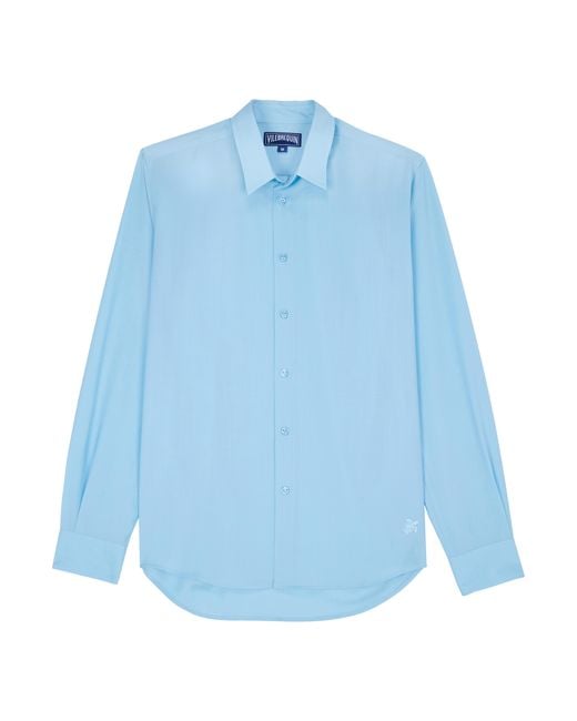 Vilebrequin Blue Wool Shirt Super 120