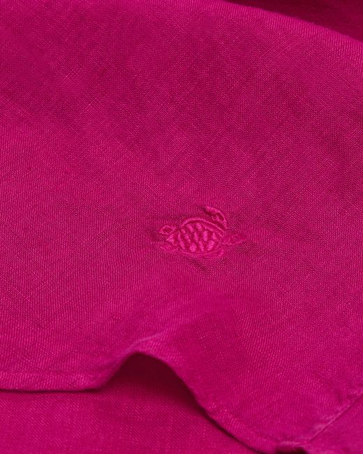 Vilebrequin Pink Linen Shirt Dress Solid