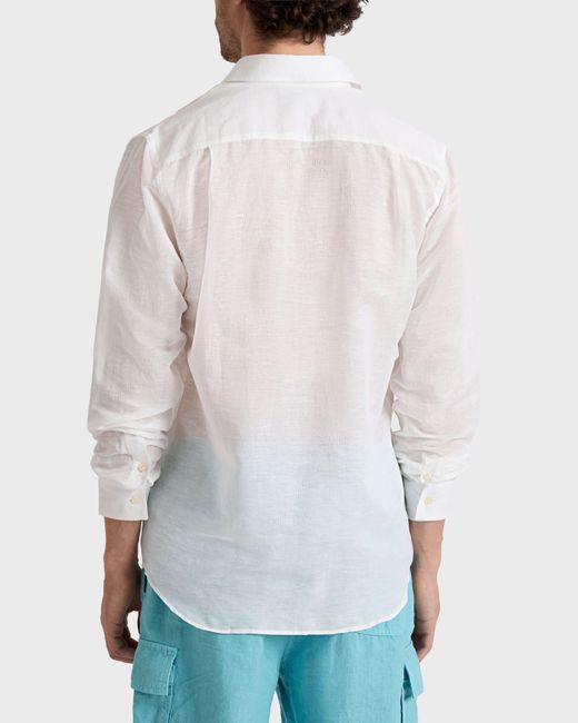 Vilebrequin Linen And Cotton Shirt Turtle Monogram - Shirt - Caroubis - White - Size S for men
