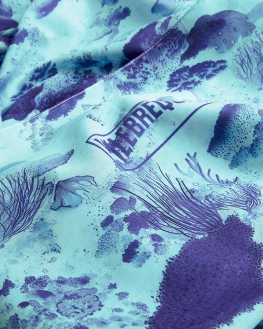 Vilebrequin Blue Cotton Voile Pareo Coral Reef for men