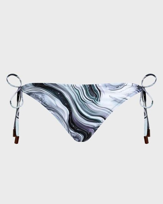 Vilebrequin Blue Side Tie Bikini Bottom Marble - Swimwear - Flore - White - Size Xs