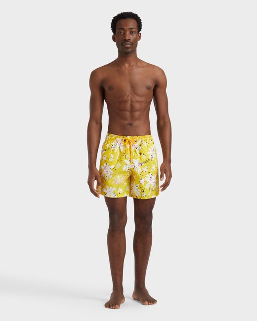 Vilebrequin Yellow Swim Shorts Hawai Splash for men