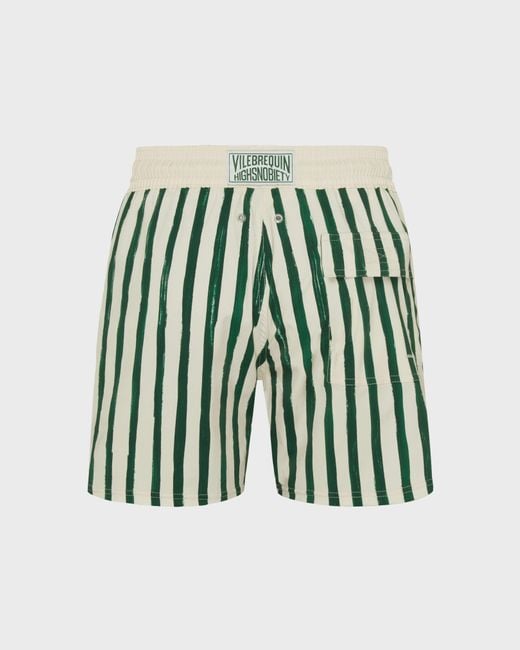 Vilebrequin Green X Highsnobiety Moorise Striped Swim Shorts for men