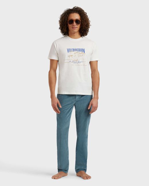 Vilebrequin Blue Elastic Waist Pants Velvet for men