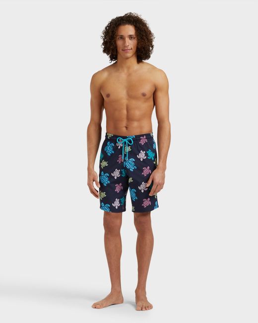 Vilebrequin Long Stretch Swim Trunks Tortues Multicolores - Swimwear - Okorise - Blue - Size S for men