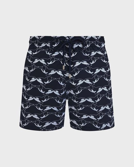 Vilebrequin Swim Trunks Embroidered Orcas - Limited Edition - Swimwear - Mistral - Blue - Size M for men