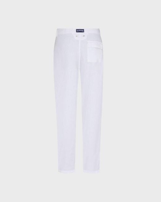 Vilebrequin White Linen Pants Solid for men