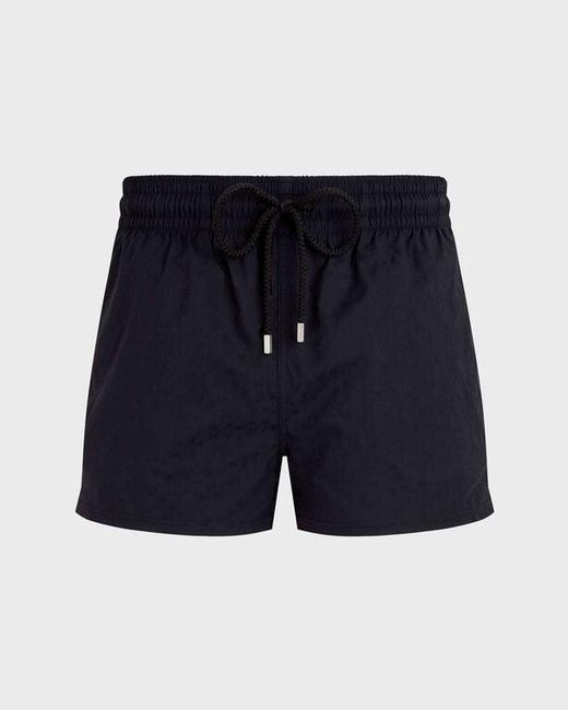 Vilebrequin Blue Short Swim Trunks Jacquard Turtles for men