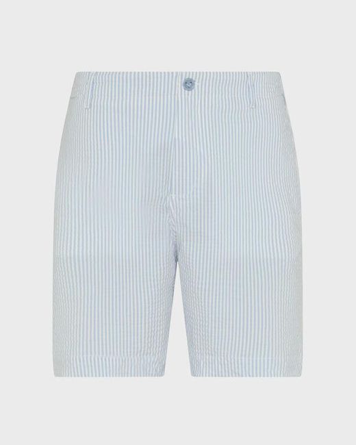 Vilebrequin Blue Stretch Cotton Bermuda Shorts Seersuckers Stripes for men