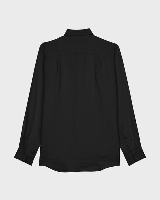 Vilebrequin Blue Linen Shirt Solid for men