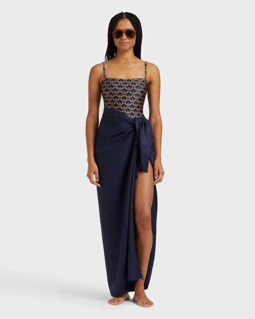 Vilebrequin Black Bustier One-Piece Swimsuit Turtles Chain