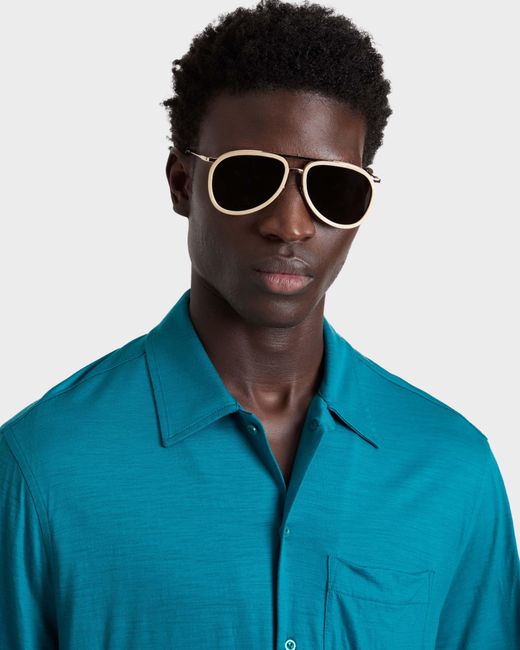 Vilebrequin Gray Birchwood Aviator Sunglasses