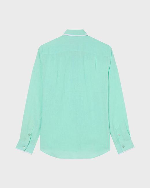 Vilebrequin Blue Linen Shirt Solid for men