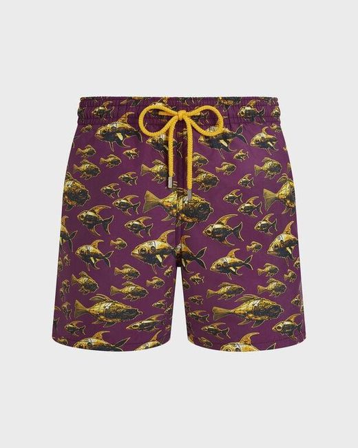Vilebrequin Red Swim Shorts Meca Fish for men