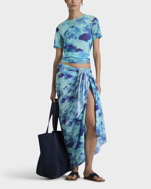 Vilebrequin Blue Cotton Voile Pareo Coral Reef for men