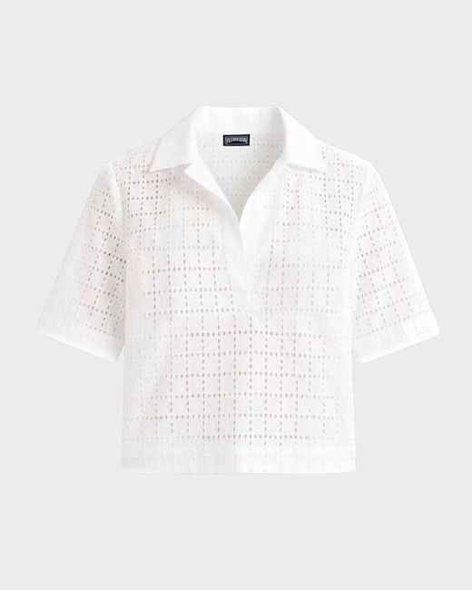 Vilebrequin Geometric Broderie Anglaise Shirt - Cover-up - Fallon - White - Size Xs