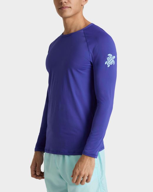 Vilebrequin Uv Protection Long Sleeves Rashguard Turtle - Rashguard - Regulary - Blue - Size Xs for men