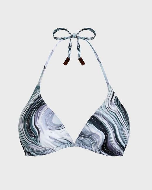 Vilebrequin Blue Triangle Bikini Top Marble - Swimwear - Fleur - White - Size Xs