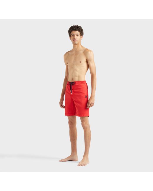 Vilebrequin Turtle Stretch-bermudashorts Aus Baumwolle Für Herren in Red für Herren