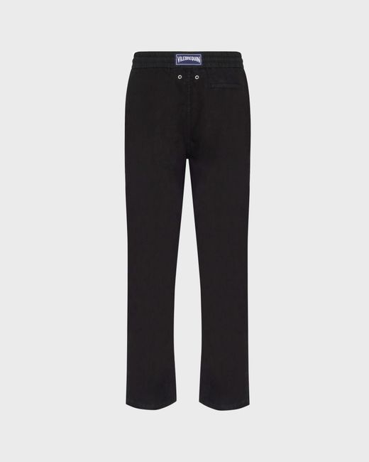 Vilebrequin Black Linen Pants Regular Fit Solid for men