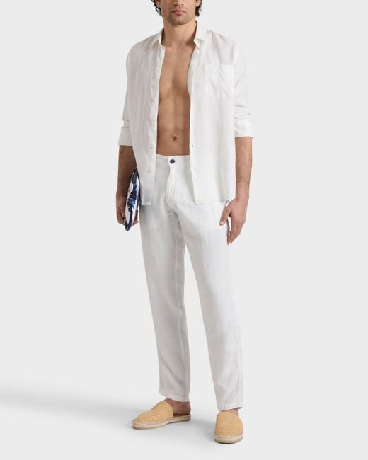 Vilebrequin White Linen Pants Solid for men