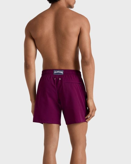 Vilebrequin Purple Micro-Perforated Ultra-Light And Packable Swim Shorts Solid for men