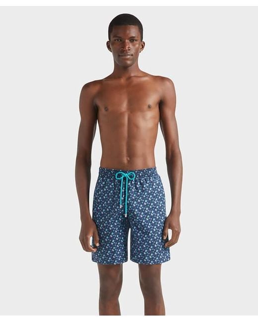 Vilebrequin Micro Ronde Des Tortues Rainbow Badeshorts Für Herren in Blue für Herren