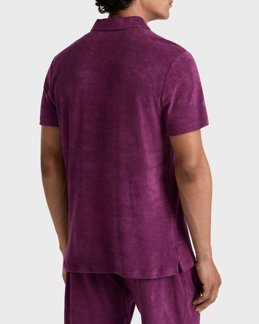 Vilebrequin Purple Terry Polo Shirt Solid for men