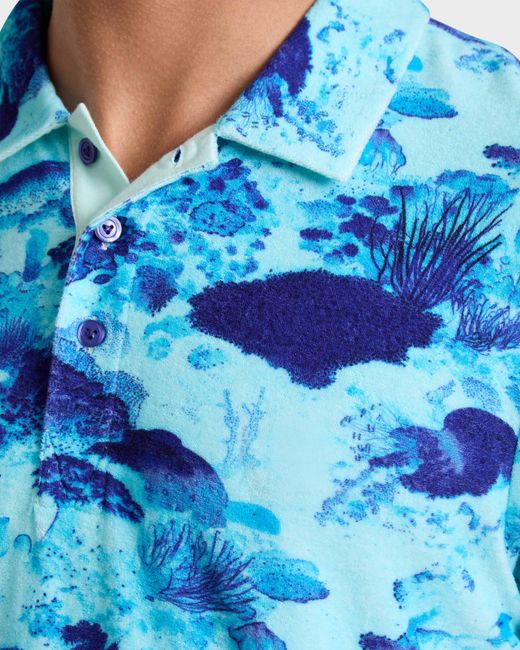 Vilebrequin Blue Terry Polo Coral Reef for men