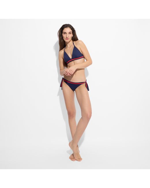Vilebrequin Blue Solid Bikinihose Zum Seitlichen Binden Für Damen - X Ines De La Fressange