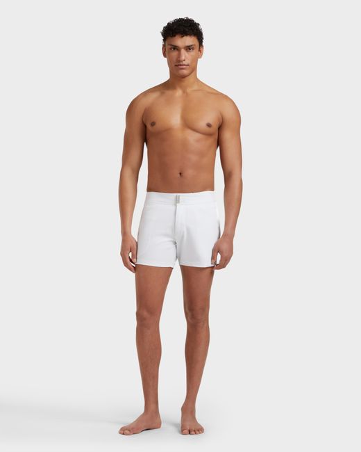 Vilebrequin White Flat Belt Swim Shorts Tailoring for men
